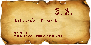 Balaskó Mikolt névjegykártya